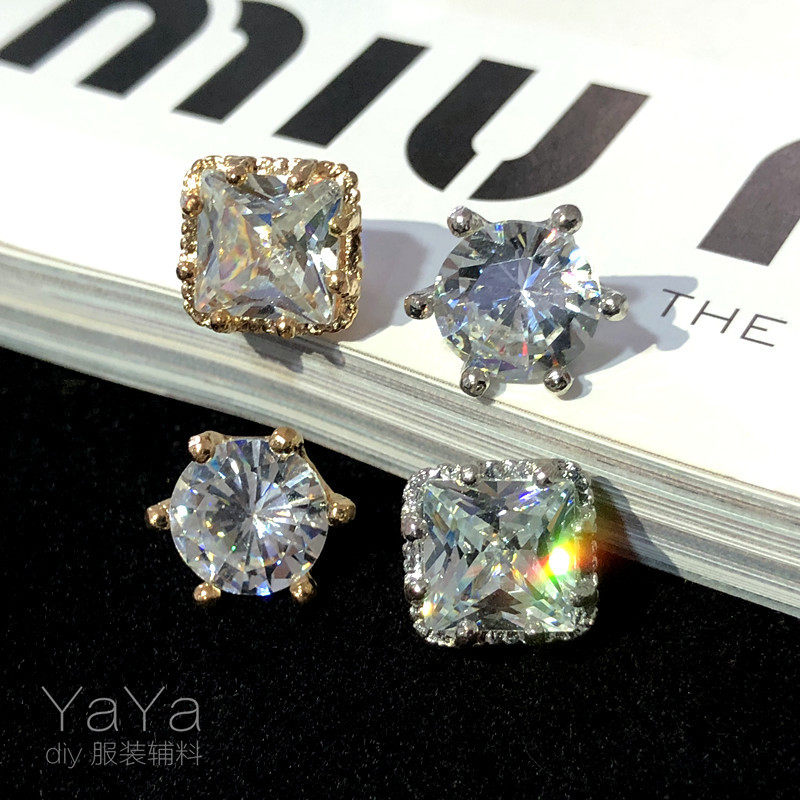 1cm zircon metal button imitates diamond small size mini - ray lady cuff pull head clothing accessories