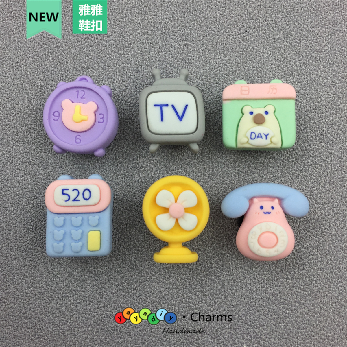 Suitable for crocs hole shoes simulation cartoon shoe buckle phone alarm clock removable shoe flower diy accessories accessories