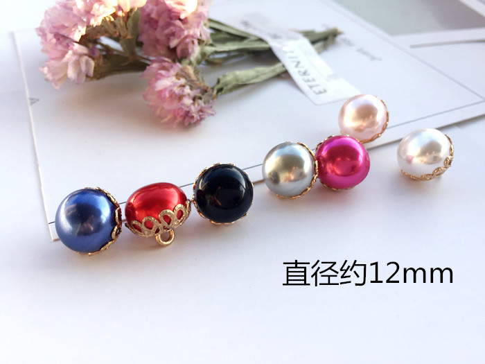 Torus Pearl Nút mùa thu Đan áo khoác Quần áo Trang trí Khóa Phụ kiện tóc DIY Vật liệu Quần áo Phụ kiện Phụ kiện - Phụ kiện tóc nơ kẹp tóc