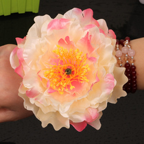 Xinjiang June 1st cheerleading supplies props wrist flower cheerleader flowers peony red square dance