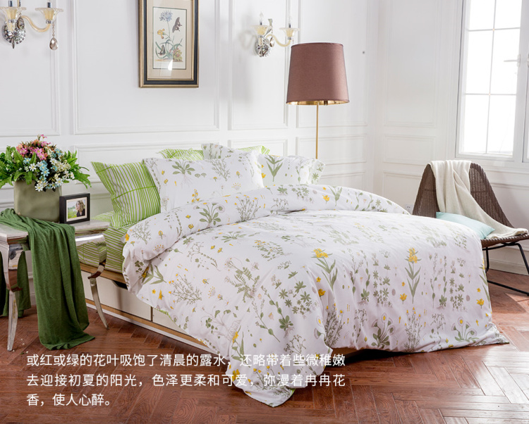 Yêu thích hơn khi mặc bốn bộ chính hãng 1.8M mùa thu và mùa đông dày ấm áp bộ nhung kim cương 4 món 1,5 m 1,2 mẫu chăn ga gối đệm cưới