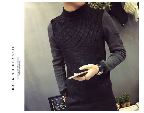 Mùa thu đông 2018 mới nước Anh dày cộng với lá phong nhung Anh thêu áo len dày kim mỏng áo len đáy áo nam