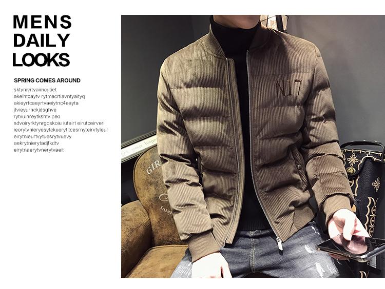 Quần áo mùa đông 2018 của Anh chất lượng cao vải nhung thêu cotton mỏng nam dày quần áo cotton ngắn áo bomber gucci