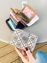 2022 Youth Genuine Leather Embroidered Wallet Canvas 2 Fold multi-position buckle Buckle European and American Short Bag Womens Delicate Upscale