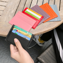 Mens mini portable ultra-thin leather small card bag anti-degaussing anti-theft brush Female bank credit card holder simple card position