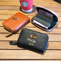 2021 card bag female small ultra-thin leather exquisite high-end multi-card large-capacity demagnetizing coin purse card bag