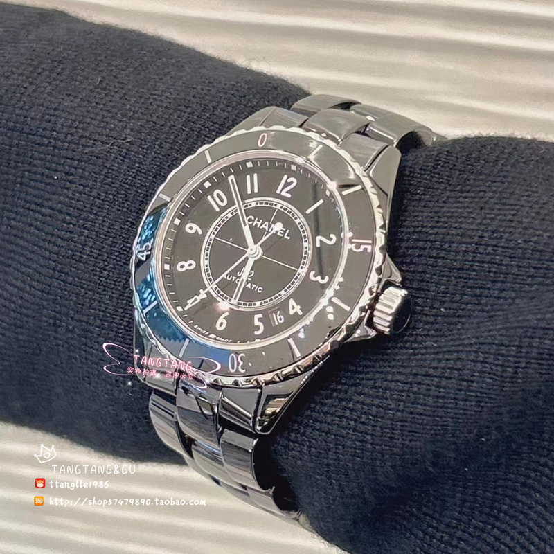 Chanel Classic J12 Popular Black Ceramic 38mm Double C Transparent Back Mechanical Watch Chanel Classic J12 Popular Black Ceramic 38mm Double C Transparent Back Mechanical Watch