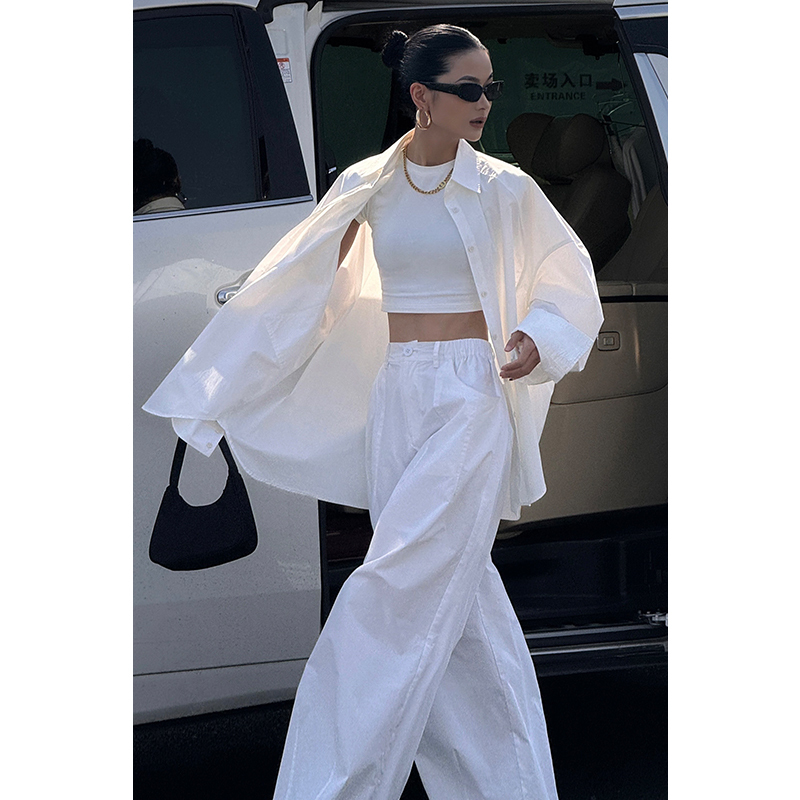 Cizzlemore Stylish Sun Protection Shirt Jacket for Women, White Long-Sleeve Top, Thin Outerwear, Loose Shirt Cizzlemore Stylish Sun Protection Shirt Jacket for Women, White Long-Sleeve Top, Thin Outerwear, Loose Shirt