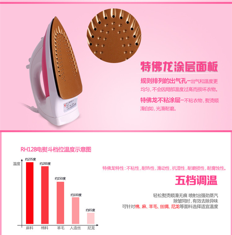 bàn là đứng Red Heart Electric Iron RH128 Steam Steam cầm tay Mini Mini ướt và khô ủi bàn là hơi nước philip gc514