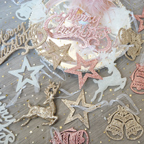 Bright Sheet Pink Gold Crystal White Shiny Pink Hollowed-out Stars Pentagram Elk Belle Bell Christmas Tree Hanging Pendant Pendant