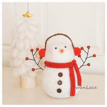 Meng Meng fat snowman SwanLace good things wool felt plush big snowman doll Christmas tree decoration ornaments