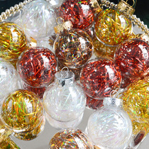 Silver Silky Bright Ball SwanLace Transparent Bright Silk Colorful Gold Red White Christmas Tree Decoration Hanging ball