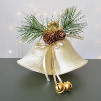 Velvet texture Swan Lace pine branches pine nuts pulp fruit double bell Window Christmas Tree Decoration Hanging Pendant Pendant