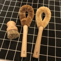 SwanLace selection of natural coconut palm brush head log round handle handle pan brush