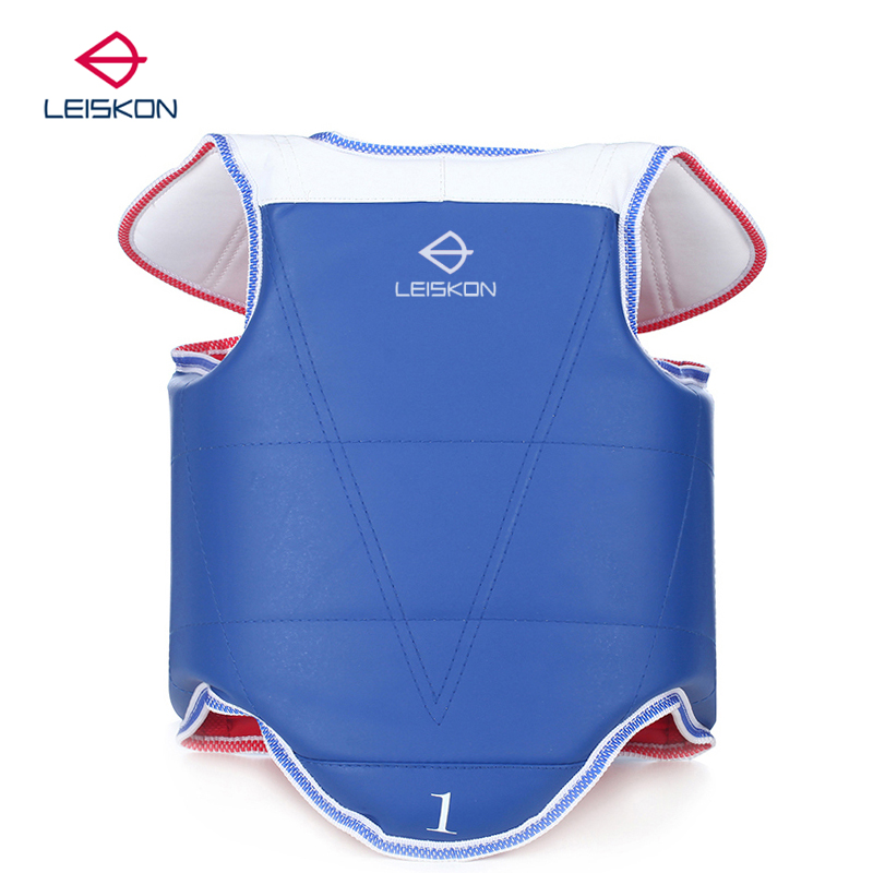 Taekwondo Breast Protection Racing Vest Guard Armor Training Taekwondo Protective Gear Accessories Red Blue Bifacial Thickened Children Adults