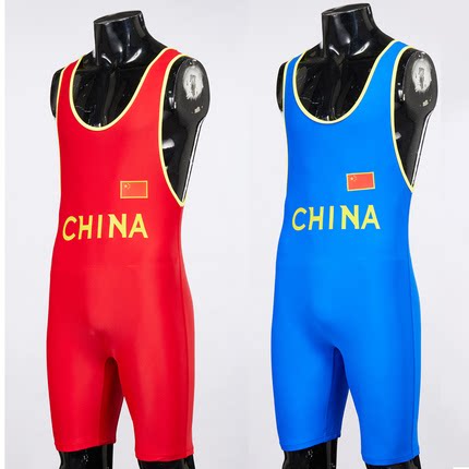 One-piece wrestling suit, weightlifting suit, hurdle kayak, children's training and competition suit, high elastic adult male wrestling suit