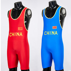 One-Piece Weightlifting Suit, Wrestling Suit, Hurdle, Kayaking, Children's Training and Competition Suit, High Elasticity Adult Men's Wrestling Suit