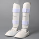 White karate shin guard and foot guard, leg guard, foot guard, karate guard, leg guard, adult karate leg guard