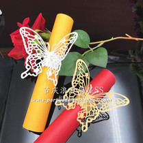 Butterfly Napkin Button Tissue Circle Napkin Ring Wedding Party Decoration 50