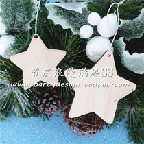 50 small stars wooden tag creative blank Temple handwritten blessing card gift tag DIY wooden card