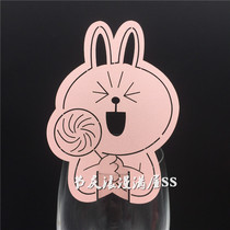 Cute Rabbit Hollow paper cup card birthday Party laser paper wine glass card seat card table card 50