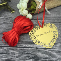 Hollow heart-shaped wishing card card hanging card wishing tree ornamental paper colored cardboard heart card 50