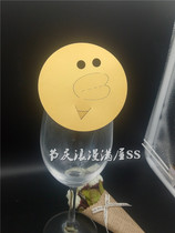 Hollow cute Sally duck wine glass card card baby 100 day banquet hollow seat card Christmas card 50 cards