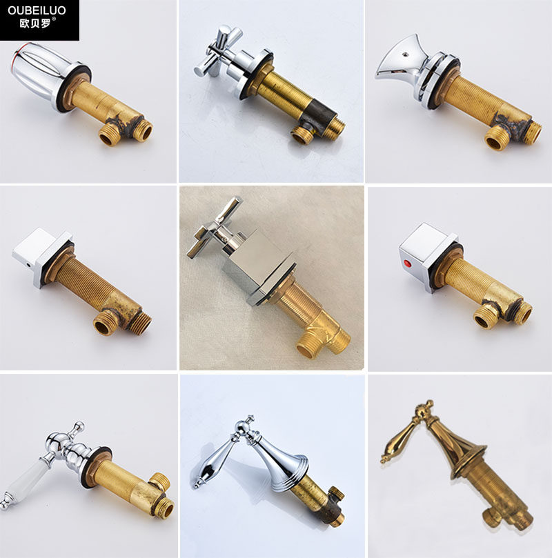 Hot sale All-copper two-piece basin faucet Three-hole five-hole washbasin cross handwheel bathtub handle switch