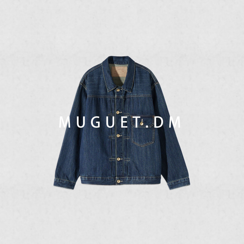 [Tang Youyou] Blue Label Hard to Find! Ultra Heavy-Duty 100% Cotton Denim Jacket Early Autumn Lapel Workwear Top