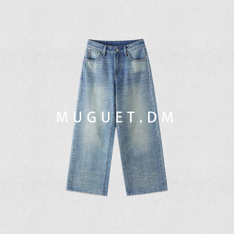 [Tang Youyou] Orta Blue Label Turkish Imported 100% Cotton Jeans for Women, Autumn Vintage Washed Straight-Leg Pants