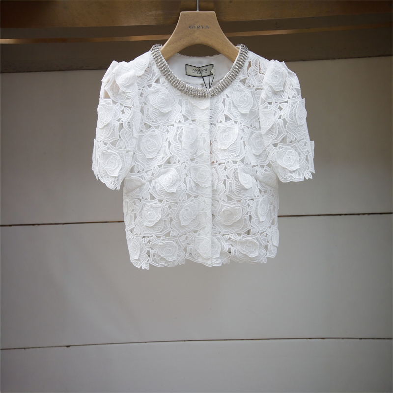 ANMANI 2025 Summer Lace Embroidered Top Authentic Store Product R322402D-3180