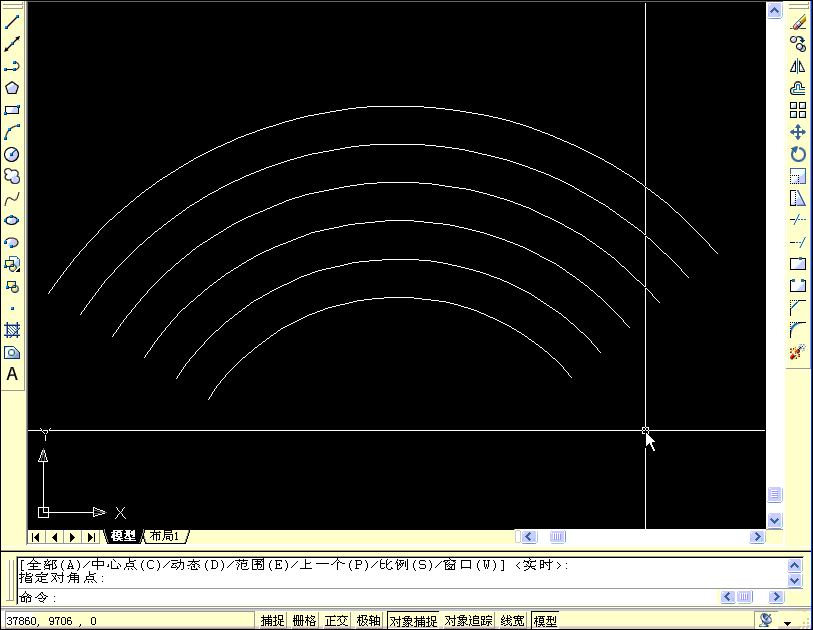 CAD plug-in round or circular arc bulk painting partition line