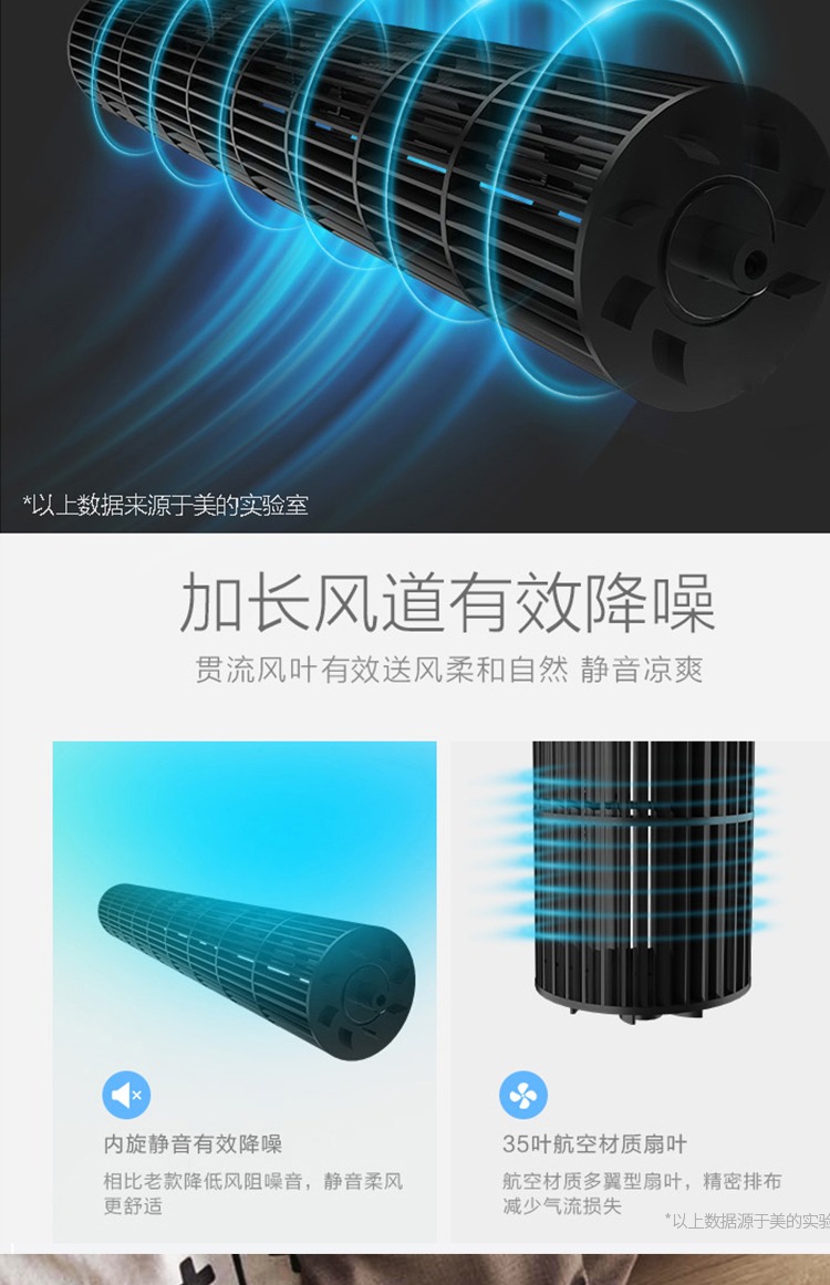 Quạt tháp đẹp hộ gia đình quạt điện không có lá lắc đầu sàn quạt dọc câm tiết kiệm điện thời gian quạt trang ZAB10B - Quạt điện quạt hút bụi gỗ