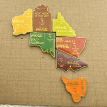 2000 Sydney Games badge Coca-Cola commemorative medal set of 7 Australian map puzzle pieces 2404