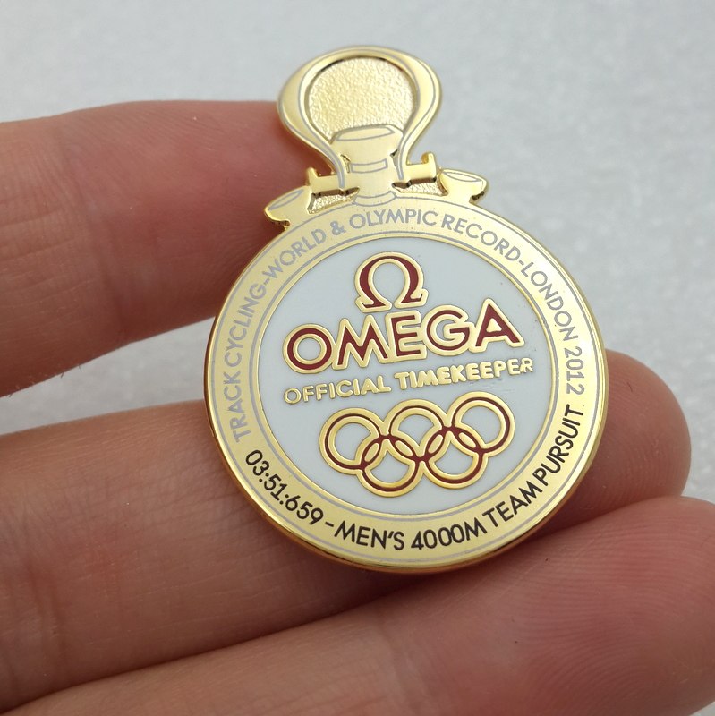 2016 Rio Olympic Badge OMEGA Sponsor Medal - 2012 4000M Cycling Gold Medal Record