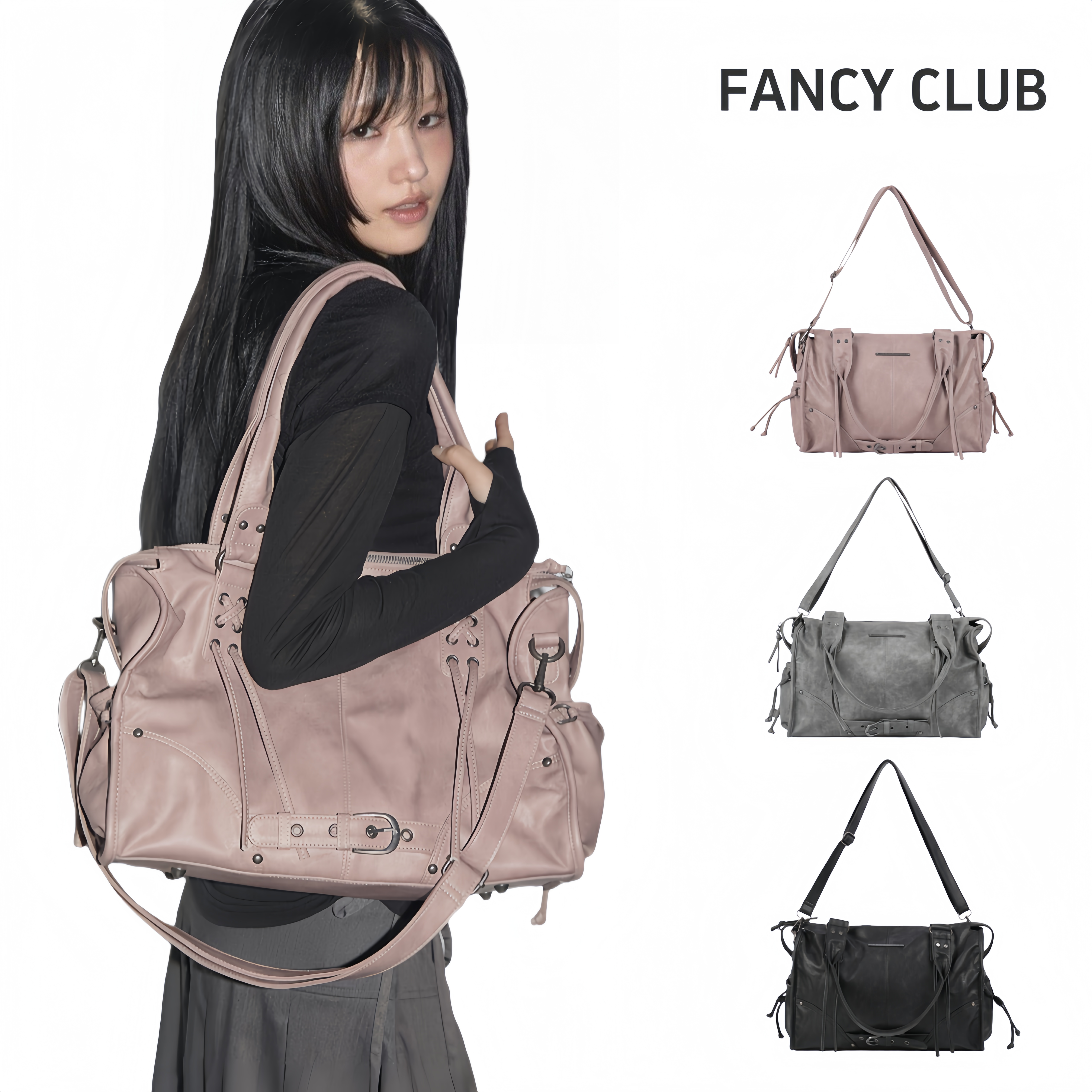 Южная Корея Xueyun the same FANCY CLUB tote bag ремень мотоциклетной женской сумки большой емкости портативная сумка-мессенджер на одно плечо