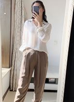 100% Lyocell fiber Tencel material very comfortable trousers loose slacks