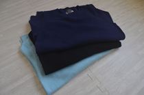 Welfare model light extravagant smiley face 28% cashmere round neck base base shirt sweater navy blue
