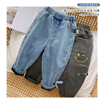 Boy gush jeans winter clothing 3 year old children pants thickened winter baby cotton pants slim fit baby boy mount wave