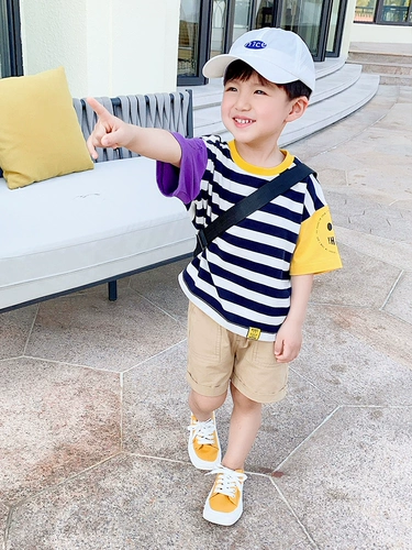 Детская футболка с коротким рукавом, летняя летняя одежда для мальчиков, короткий рукав, 3 лет, детская одежда