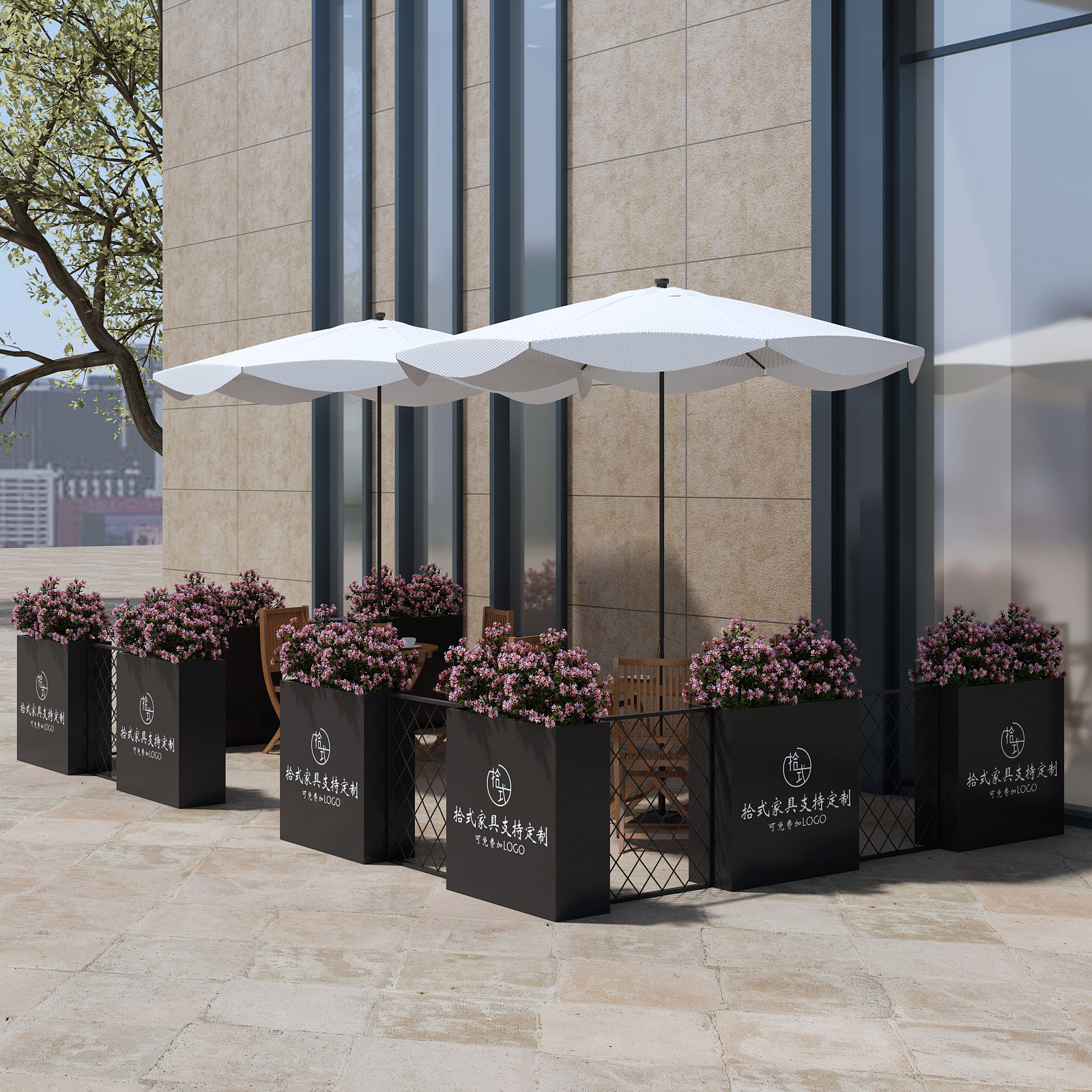 Outdoor wrought iron flower box custom sample house display center custom flower bed combination outdoor flower trough wrought iron fence grid custom