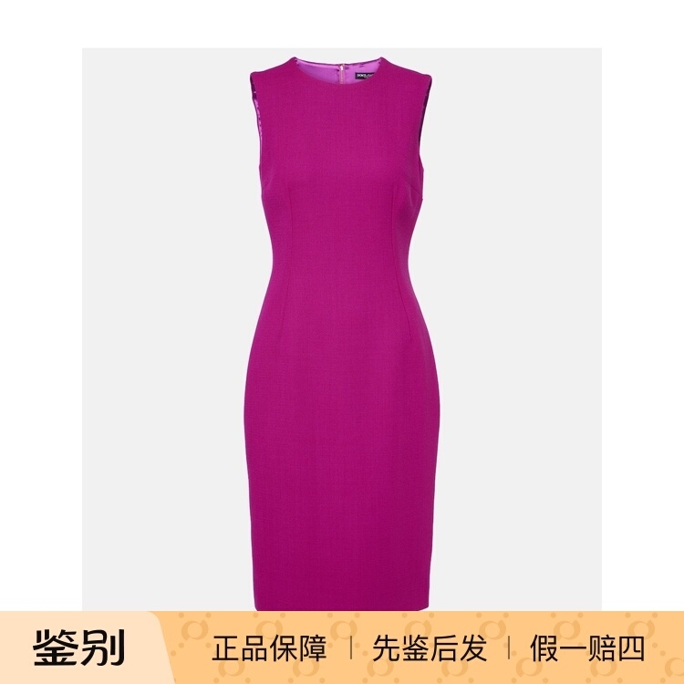 Dolce&Gabbana/Dolce&Gabbana Women's Wool Crepe Mini Dress 260801My3509 Dolce&Gabbana/Dolce&Gabbana Women's Wool Crepe Mini Dress 260801My3509