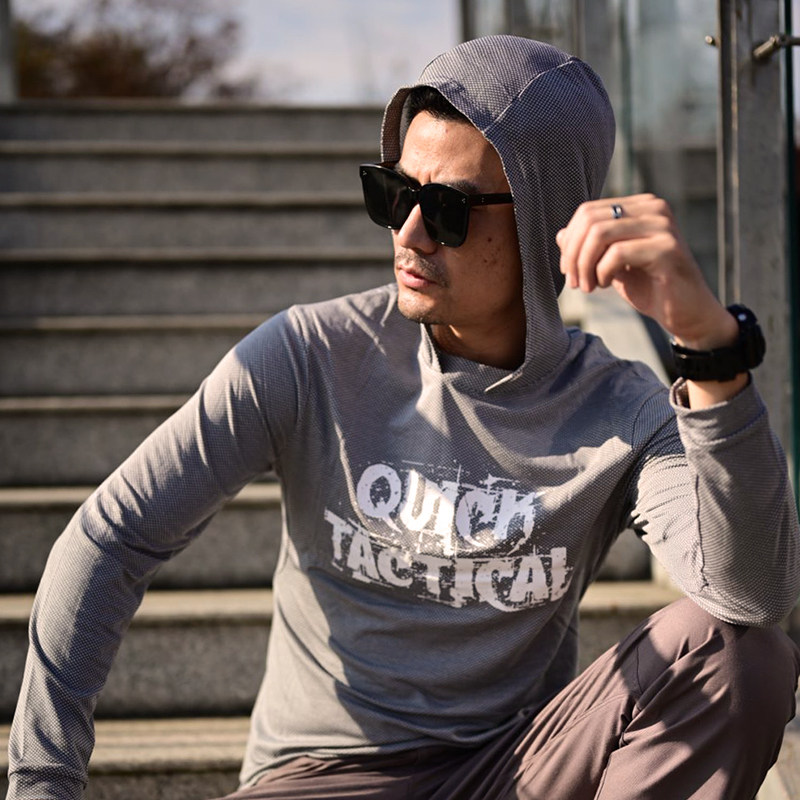 Ghost Valley Tactical Polartec DELTA Hooded T-Shirt Summer Riding Sport Super Cool Breathable Cooling Sweat Wicking