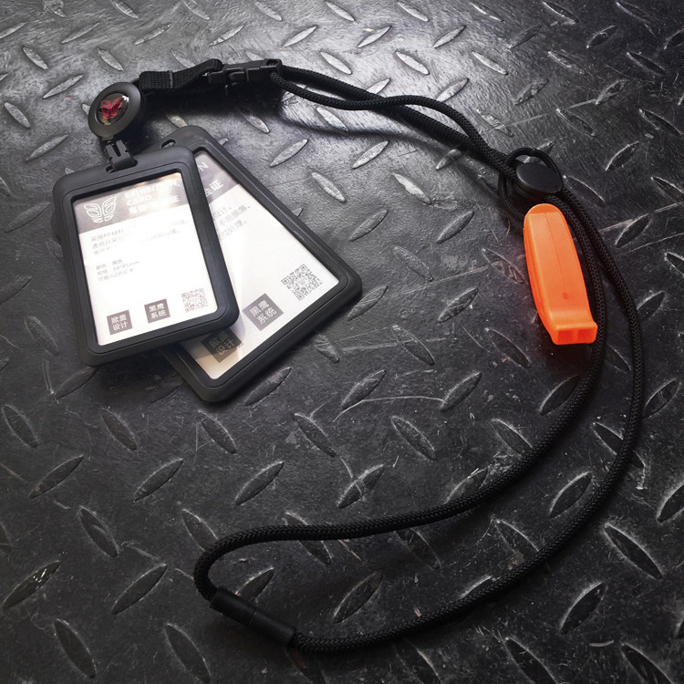 Ghost Valley Tactics Name Tag Secret service document cover Lanyard Waterproof chest card Financial card cover Telescopic buckle Explosion whistle