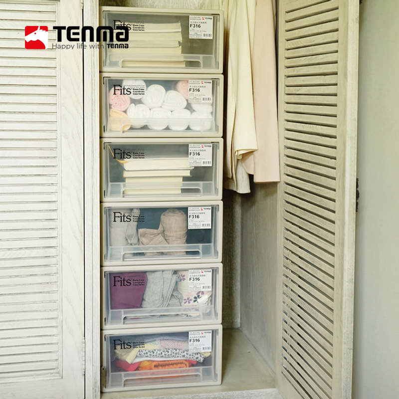 Japan sky Horse drawer containing box fits finishing box transparent underwear containing box wardrobe drawer cabinet tenma