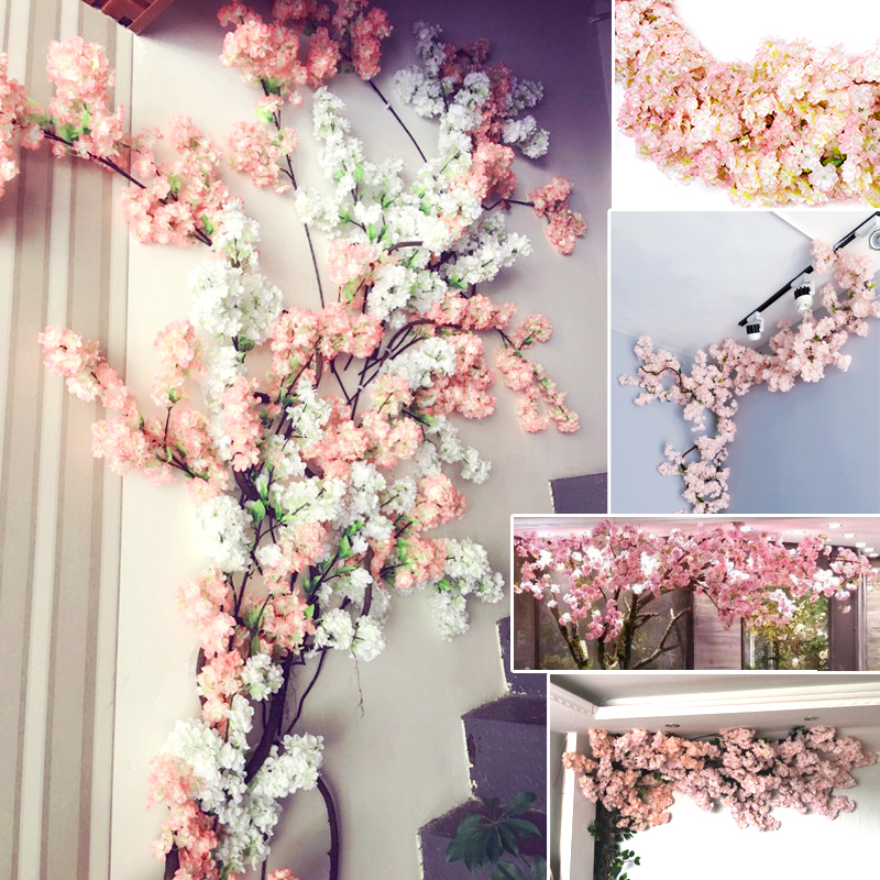 Factory Price High-quality Emulation Flowers Cherry Blossom Piping Home Living Room Background Wall Shop Window Decoration Flowers Wedding Celebration Floor Flowers