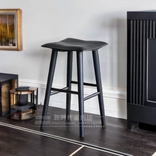 Столетный табурет с твердым деревом высокий стул Nordic Bar, Магазин молочного чая повседневный стул островной платформ высокий батончик, стул Новый китайский стул