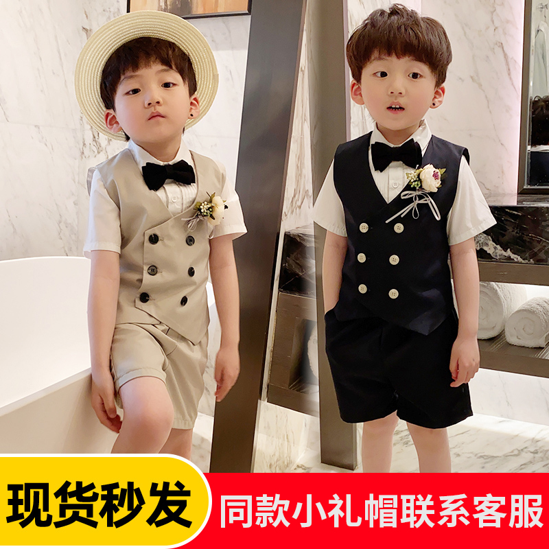Children's flower girl dress summer handsome British small suit 2022 new suit suit small host costume