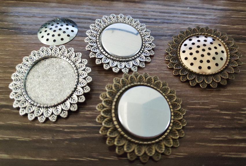 DIY Accessories Retro Time Gem Brooch Leaf Pattern Lace Pin Tray Hand Embroidered Brooch Seat