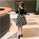 Girls dress summer dress 2023 new foreign style girl fake two pieces children's dress summer chiffon thin children's skirt